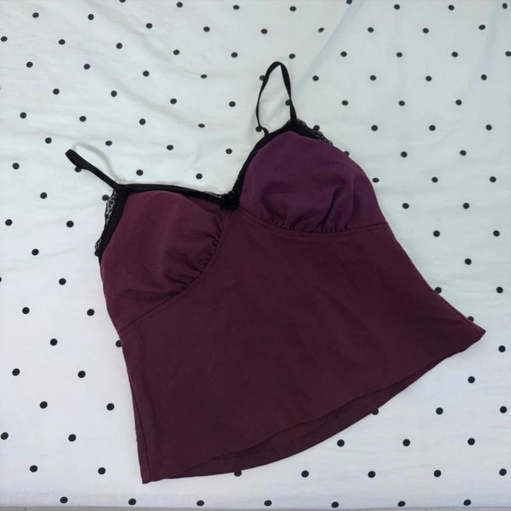 Purple pinstriped camo with black lace